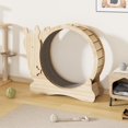thumbnail image 3 of Homall Roue d'Exercice pour Chat, Grande Roue de Course d'Exercice pour Chat de 48 Pouces avec Mécanisme de Verrouillage/roue Silencieuse/piste Tapis, Tapis Roulant pour Chats d'Intérieur, Bois Naturel, 3 of 7