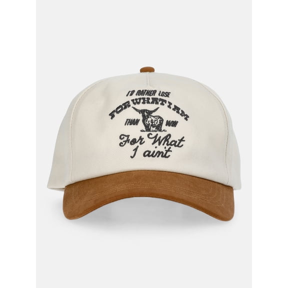 Kacey Lee Men's Embroidered Hat, Cream