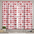 thumbnail image 2 of Ambesonne Valentines Day Valance & Curtain, Romantic Hearts, 55"x30", Vermilion Pink White, 2 of 6