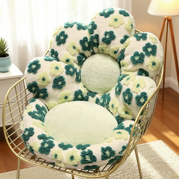 19.6"Flower Shape Chair Pillow Cute Seat Cushion with Backrest Comfortable Office Chair Pad Student Dormitory Seat Cushion for Sedentary Group Home Decor