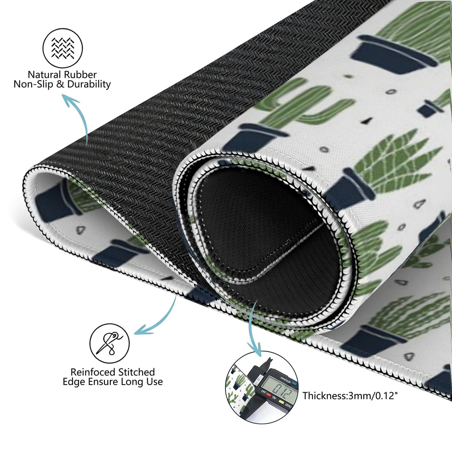 31.5 Inch Plants Inspired Playing Mat Made of Rubber Material Featuring Anti-Slip Non-Skid Backing and Noise Reduction Qualities for Board Games Card Games