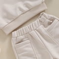 thumbnail image 6 of Okbabeha Toddler Boys Spring Fall Winter Outfits Solid Color Crew Neck Long Sleeve Sweatshirts and Long Pants 2Pcs Clothes Set, 6 of 7