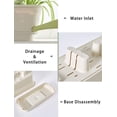 thumbnail image 2 of Macetas rectangulares de plástico con riego automático de 40 cm, macetas decorativas modernas para todas las plantas, flores, hierbas, color beige, juego de 2, 2 of 5
