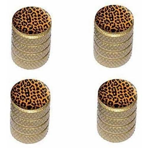 Leopard Print Aluminum Tire Rim Wheel Valve Stem Caps