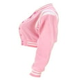 thumbnail image 4 of Veste Universitaire pour Femmes à Manches Longues, Veste de Baseball Courte, Manteaux Bomber, Mode Mode Urbaine, 4 of 9