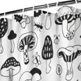 thumbnail image 3 of Black White Mushroom Sketch White Pattern Shower Curtain 36"x72" ,Bathroom Decorative Shower Curtains Set with 12 Hooks,Modern Waterproof Washable Shower Curtain, 3 of 6