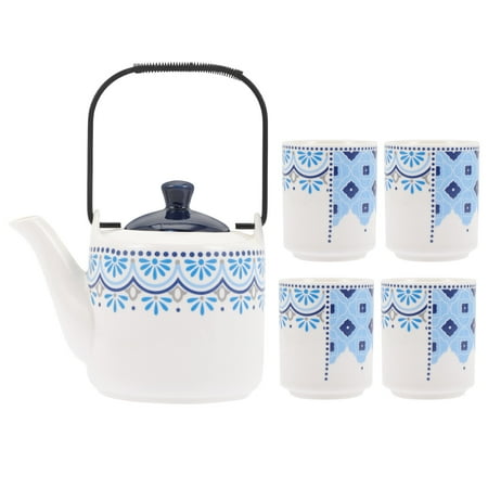 

1 Set of Handled Ceramic Teapot Hotel Tea Serving Pot Cooling Water Container