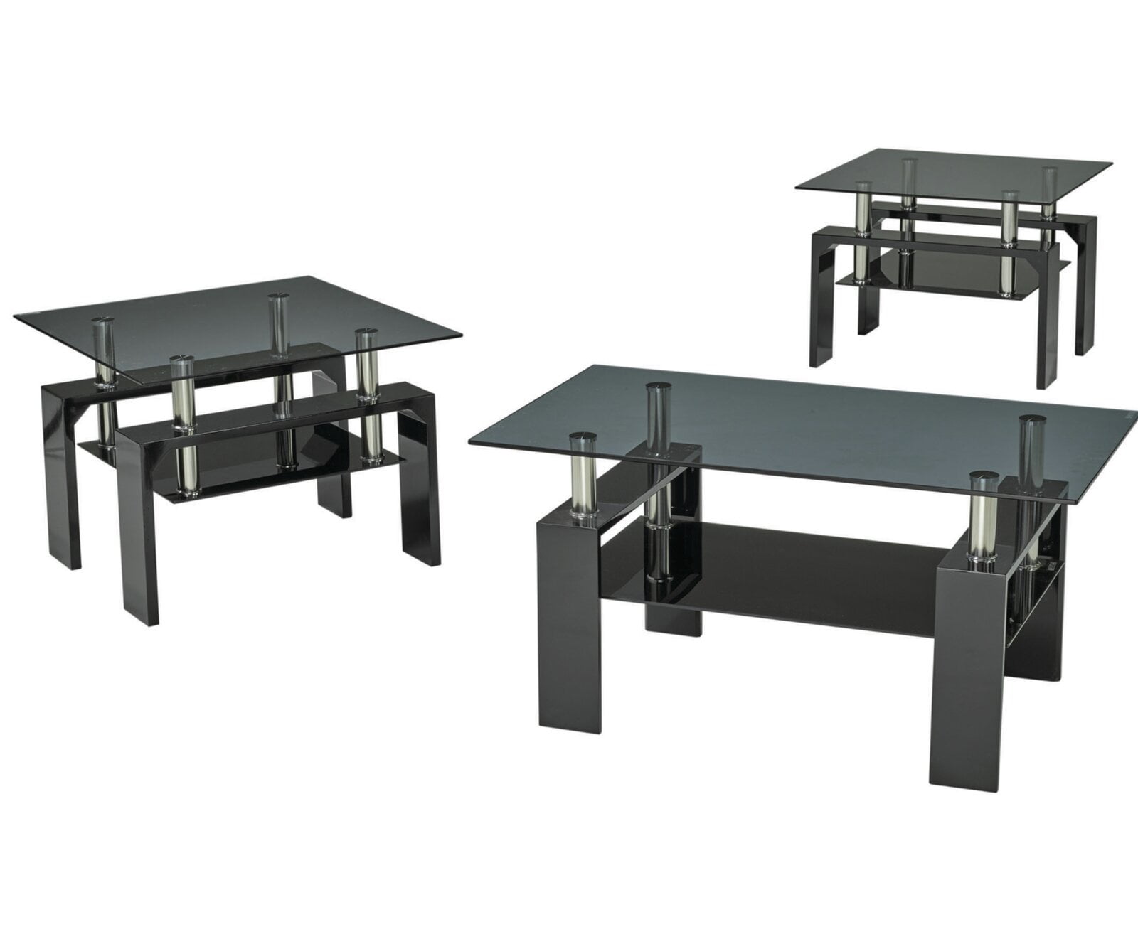 Odelia 3 Piece Coffee Table Set, End Table Length When Fully Extended