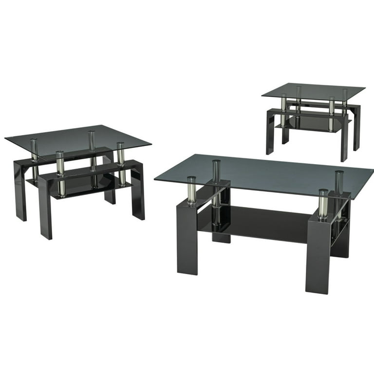 Odelia 3 Piece Coffee Table Set End Table 17 H x 19 x 19 D