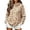 Khaki*, variant on OSOLU Women's Hoodie Leopard Print Long Sleeve with Pocket Relaxed Fit Hooded Sweatshirt, White