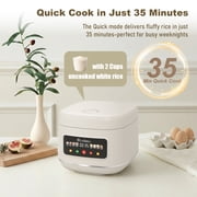Bluebow Digital Rice Cooker, 8-Cup 5.3QT Rice Maker, 8-in-1 Smart Multi-Cooker, 24-Hour Timer & Keep Warm, Non-Stick Inner Pot, White
