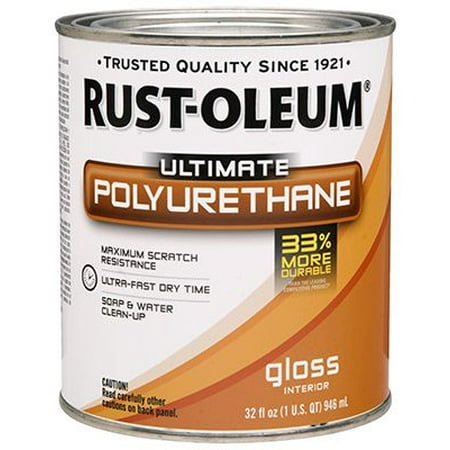 Gloss Interior Polyurethane - Rust-Oleum 260162 Ultimate Interior Polyurethane, Gloss, Qt.