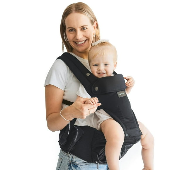 Momcozy Cangurera Portabebé Mochila 2 En 1 Con Asiento Bebé, Canguro Ergonómica Para Bebés Activos