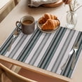 thumbnail image 3 of Black Grey Striped Placemats Set of 6 Farmhouse Modern Stripes Art Place Mats Indoor Wipeable Table Mats Washable Cloth Dining Table Placemats for Kitchen Holiday Party Home Decor 13x19 Inch, 3 of 9