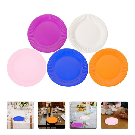 Supvox 50pcs Disposable Paper Plates Dinner Plates For Birthday Parties Weddings Barbecues Each