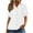 White, variant on Womens Denim Shirt Business Casual Button Down Work Blouses Puff Sleeve Summer Tops