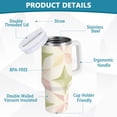 thumbnail image 2 of Yayeee 40oz Stainless Steel Tumbler with Straw and Handle Double-Wall Insulated Travel Water Bottle, Pastel Pink Geometric, 2 of 8