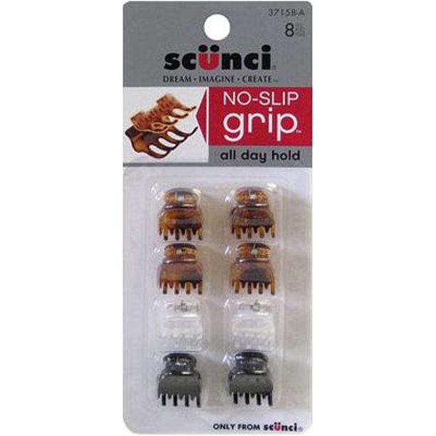 Scunci NoSlip Grip Oval Top Mini Jaw Clips 8 ea (Pack of 2) Walmart