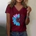 thumbnail image 2 of T Shirts For Women Womens Tops Graphic Shirts Sunflower Pattern Print Crew Neck Short Sleeve Tees Loose Tshirts Cute Casual Teacher Outfits, 2 of 5