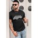 thumbnail image 1 of ABPHQTO Camiseta de manga corta con estampado de letras negras para hombre, 1 of 4