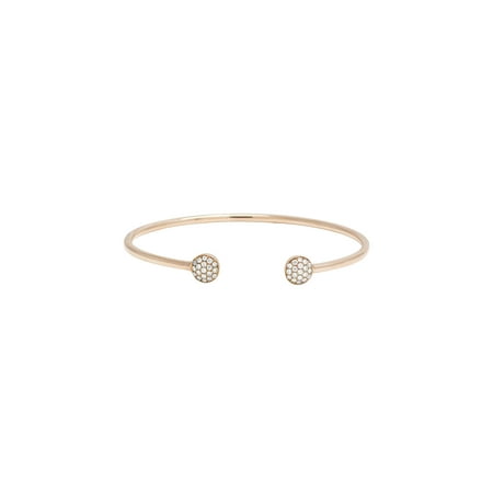 Ladies 10K Rose Gold Real Diamond Cuff Bangle Bracelet 0.50 CT