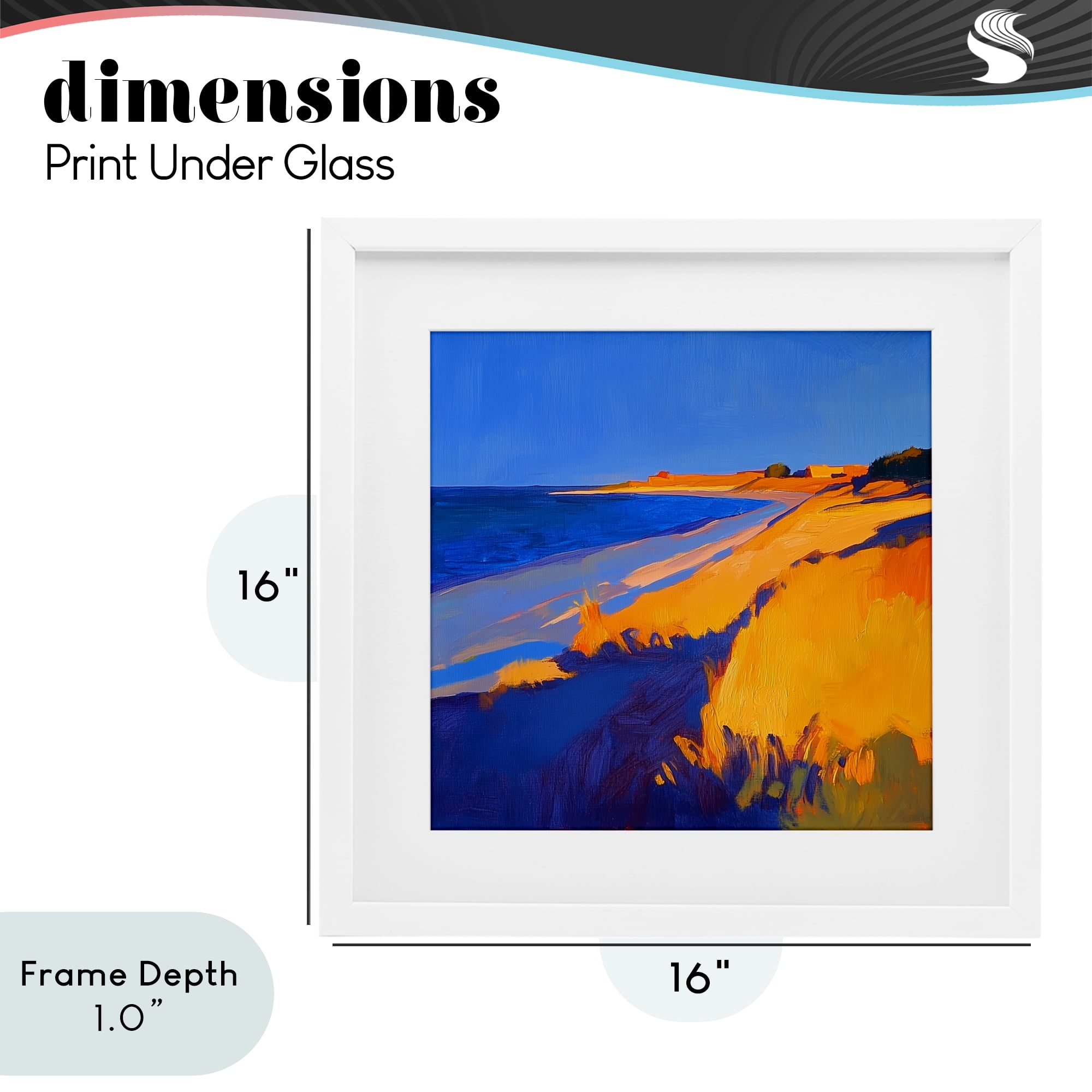 Stupell Industries Complimentary Coast Seascape White Framed Print Under Glass, design by Walker Noble