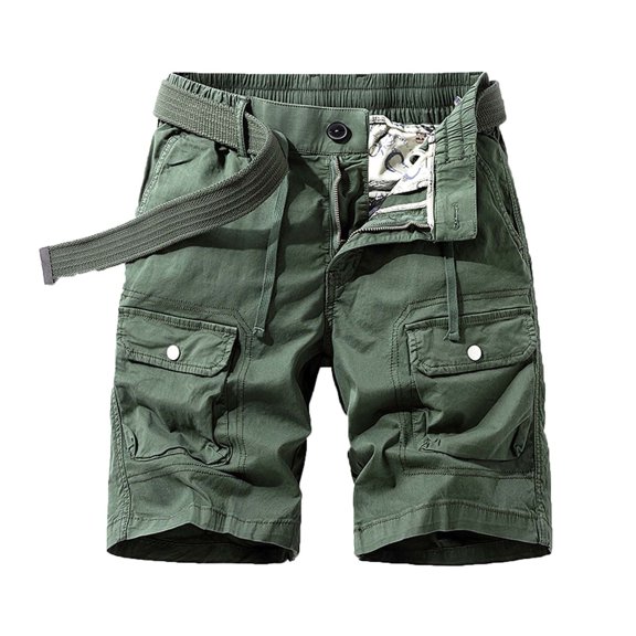 WREESH Men's Cargo Shorts Plus Size Cargo Shorts Multi-Pockets Relaxed Summer Beach Short Pants Outdoor Workout Shorts Olive Green