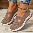 thumbnail image 2 of Rokment Women's Orthopedic Wedge Walking Shoes Comfortable Lightweight Knit Arch Support Platform Non Slip Work Nursing Flat Tennis Golf Sneakers Fall Coffee Size 9, 2 of 4