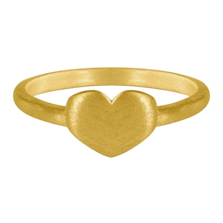 Personalized Heart Shaped Initial Ring, Sterling Silver, 10kt Gold or 14kt Gold, 1 Letter, Sizes 3 to 15 in 1/4 Sizes