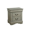 thumbnail image 3 of Traditional Wood Nightstand, 2 Drawers, Antique Gray- Saltoro Sherpi, 3 of 6