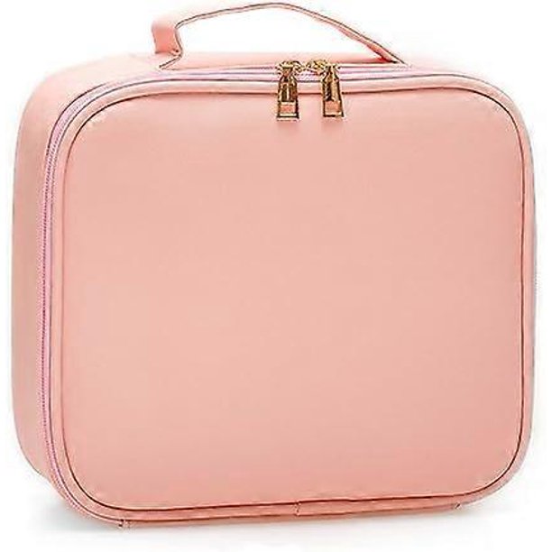 Makeup Bag Travel Makeup Case Professional Bag Organizer Cosmetic Storage Boxes Waterproof Portable Makeup Case with Detachable Compartments, Pink, Ma