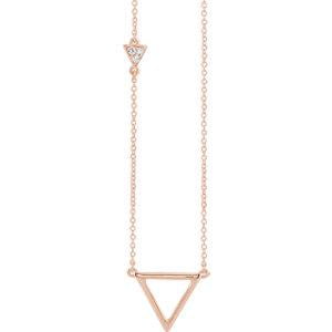 Diamond Triangle Necklace - 14K Rose .05 CTW Diamond Triangle 16-18