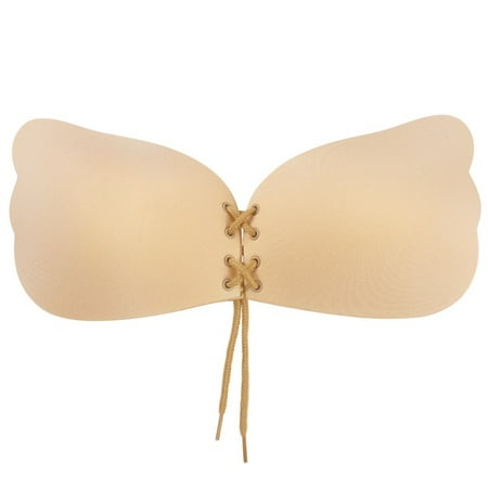 

QWZNDZGR Sexy Sujetador Women s bra Invisible Push Up Bra Self-Adhesive Silicone Seamless Front Closure Sticky Backless Strapless Bra