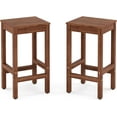 thumbnail image 7 of Dycanpo 26in Counter Height Bar Stools Set of 2, Acacia Wood Bar Stool with Footrest , Teak, 7 of 7