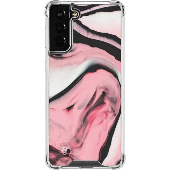 Skinit Marble Pink Marble Ink Galaxy S22 Plus Clear Case