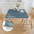 thumbnail image 2 of BANET Spillproof Tablecloth Wipeable Card Table Oilcloth Tablecloths Farm Tablecloth - Navy Blue white, 2 of 7