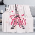thumbnail image 4 of Pink Paris Eiffel with Love Lightweight Plush Microfiber Blanket, Warm Cozy Couch Bed TV Blanket Throw Blanket for All Season 60"x80" for Kids Adults, 4 of 5