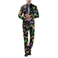 thumbnail image 3 of Mens Carnival 3D Digital Printed Suit Set Light Business Suit Jacket Trousers Set, 3 of 7