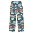 thumbnail image 2 of FORMRS Kids Pajama Pants with Pockets Size 13-14Y Boys Lounge Sleep Bottoms, Blue Cute Train Pattern, 2 of 8