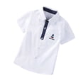 thumbnail image 6 of UACY Kids Boys Collared Short Sleeve Button Down Shirts Formal Dress Shirts School Uniform Blouse Casual Tops (White, 9-10 Years), 6 of 8