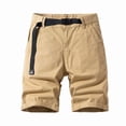thumbnail image 2 of Hatoys Men's Cotton Chino Shorts with Built-In Belt, 7"/9" Inseam Casual Golf Short Pants, Summer Vacation Straight Fit Bermuda Shorts, 2 of 9