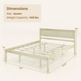 thumbnail image 3 of Costway Lit Plateforme en Bois Format Grand avec Tête de Lit Base de Matelas Naturel, 3 of 9