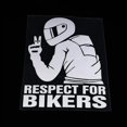 thumbnail image 1 of Respect Biker Sticker, Respect for Bikers Decal, Respectfor Cyclists Reflective Sticker Decal,Self-Adhesive Waterproof Vinyl Stickers,for Car, Laptop, Motorcycle, Van, RV, Bumper,Rear Windshiled, 1 of 8