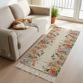 thumbnail image 2 of Kitchen Runner Rugs, Blossom Garden Spring Flower Bird 2'x4' Throw Rug with Tassels, Watercolor Floral Leaves Washable Soft Floor Carpet Runner for Hallway Bedroom Bathroom Laundry Room, 2 of 9