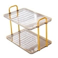 thumbnail image 3 of Bandeja acrílica de 2 niveles para baño, organizador de encimera, resistente a caídas, para cosméticos Gris, 3 of 9