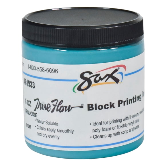 Sax Encre à Bloc Soluble dans l'Eau - Pot de 8 Onces - Turquoise