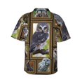 thumbnail image 4 of Owl Men'S 3d Print Casual Button Down Shirts, Novelty Hawaiian Short Sleeves L, 4 of 7