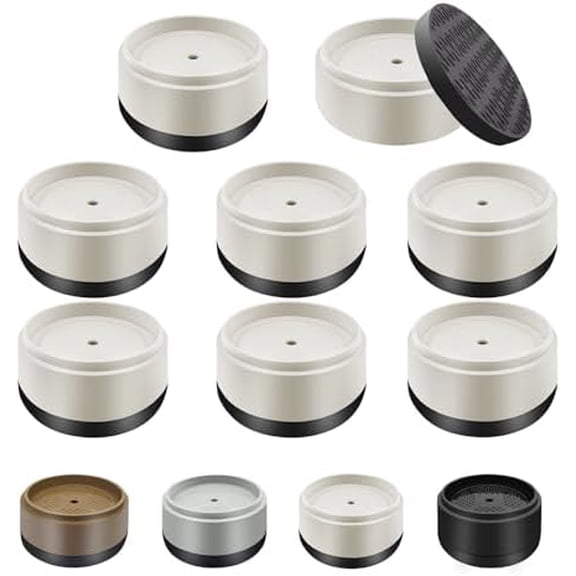 Furniture Risers Bed Risers Heavy Duty 1 inch, 2 inch, 3 inch, 4 inch Round Adjustable Bed Lifts Riser for Desk Legs Table Couch Sofa Chair Refrigerator Washing Machine (1 Inch, White, 8 Pack )