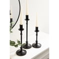 thumbnail image 4 of Kate and Laurel Lahari Vintage Three-Piece Taper Candle Holder Set, Set of 3, Black, Cast Aluminum Metal Candlestick Holders for Dining Table or Fireplace Mantel Display, 4 of 9