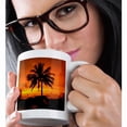 thumbnail image 2 of 3drose, Orange Sunrise with Palm Tree, 11oz Magic Transforming Mug, 2 of 7